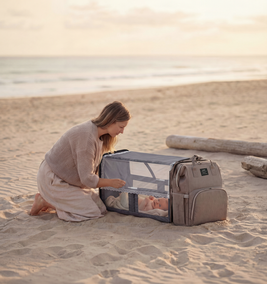 The Nella Nest Traveler – 3-in-1 Diaper Backpack & Portable Baby Bed